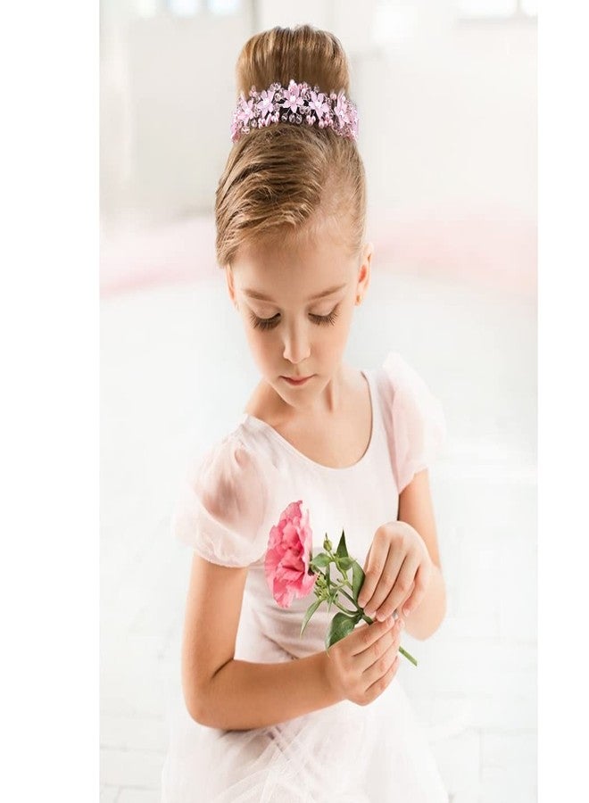 CURASA Flower Girl Crystal Pink Pearl Headband for Women's Wedding, Princess Crown for Birthday, First Communion - Image 4